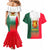 Bulgaria National Crest Couples Matching Mermaid Dress and Hawaiian Shirt with Tricolor Design and Folk Cuff Pattern