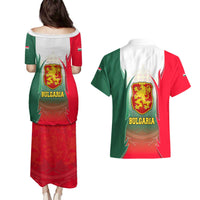 Bulgaria National Crest Couples Matching Puletasi and Hawaiian Shirt with Tricolor Design and Folk Cuff Pattern