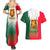 Bulgaria National Crest Couples Matching Summer Maxi Dress and Hawaiian Shirt with Tricolor Design and Folk Cuff Pattern