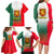 Bulgaria National Crest Family Matching Long Sleeve Bodycon Dress and Hawaiian Shirt with Tricolor Design and Folk Cuff Pattern