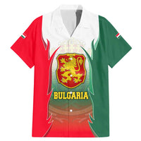 Bulgaria National Crest Family Matching Mermaid Dress and Hawaiian Shirt with Tricolor Design and Folk Cuff Pattern