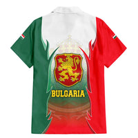 Bulgaria National Crest Family Matching Mermaid Dress and Hawaiian Shirt with Tricolor Design and Folk Cuff Pattern