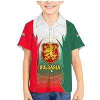 Bulgaria National Crest Family Matching Mermaid Dress and Hawaiian Shirt with Tricolor Design and Folk Cuff Pattern