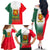 Bulgaria National Crest Family Matching Off The Shoulder Long Sleeve Dress and Hawaiian Shirt with Tricolor Design and Folk Cuff Pattern