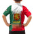 Bulgaria National Crest Family Matching Off Shoulder Short Dress and Hawaiian Shirt with Tricolor Design and Folk Cuff Pattern