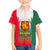Bulgaria National Crest Family Matching Off Shoulder Short Dress and Hawaiian Shirt with Tricolor Design and Folk Cuff Pattern