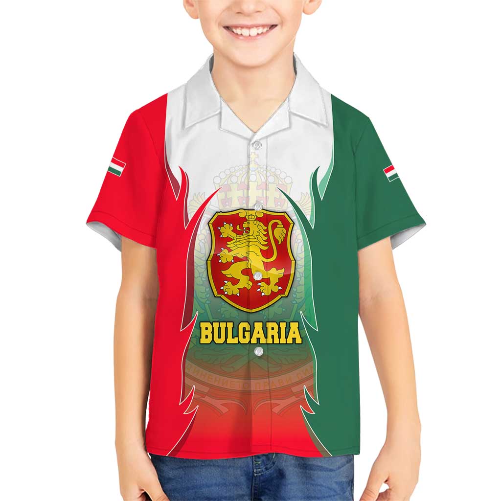 Bulgaria National Crest Family Matching Puletasi and Hawaiian Shirt with Tricolor Design and Folk Cuff Pattern