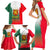 Bulgaria National Crest Family Matching Short Sleeve Bodycon Dress and Hawaiian Shirt with Tricolor Design and Folk Cuff Pattern