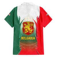 Bulgaria National Crest Family Matching Short Sleeve Bodycon Dress and Hawaiian Shirt with Tricolor Design and Folk Cuff Pattern