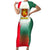 Bulgaria National Crest Family Matching Short Sleeve Bodycon Dress and Hawaiian Shirt with Tricolor Design and Folk Cuff Pattern