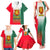 Bulgaria National Crest Family Matching Tank Maxi Dress and Hawaiian Shirt with Tricolor Design and Folk Cuff Pattern