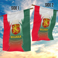 Bulgaria National Crest Garden Flag with Tricolor Design and Folk Cuff Pattern