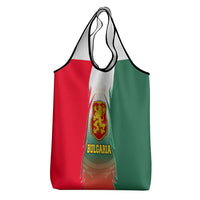 Bulgaria National Crest Grocery Bag with Tricolor Design and Folk Cuff Pattern
