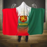 Bulgaria National Crest Hooded Blanket with Tricolor Design and Folk Cuff Pattern