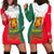 Bulgaria National Crest Hoodie Dress with Tricolor Design and Folk Cuff Pattern