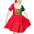 Bulgaria National Crest Kid Short Sleeve Dress with Tricolor Design and Folk Cuff Pattern