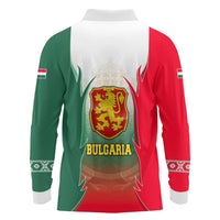 Bulgaria National Crest Long Sleeve Polo Shirt with Tricolor Design and Folk Cuff Pattern