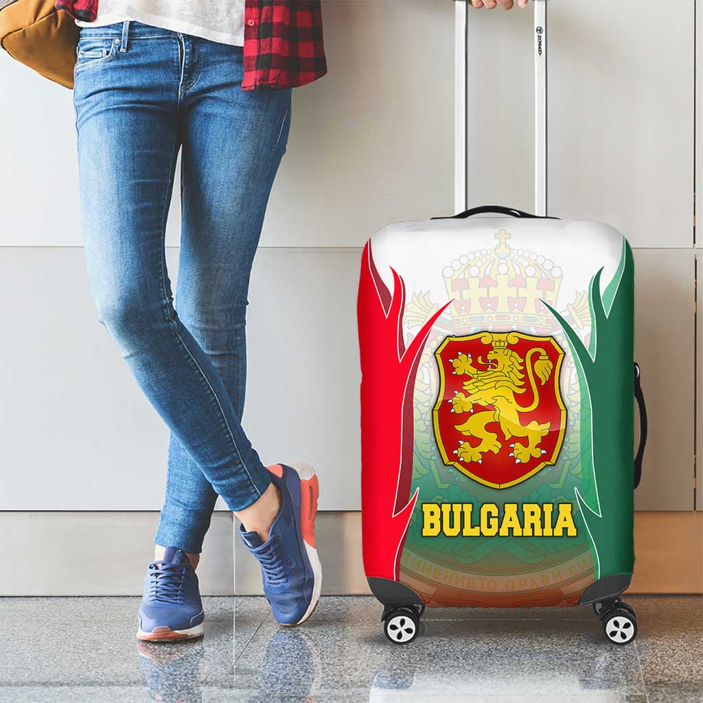Bulgaria National Crest Luggage Cover with Tricolor Design and Folk Cuff Pattern