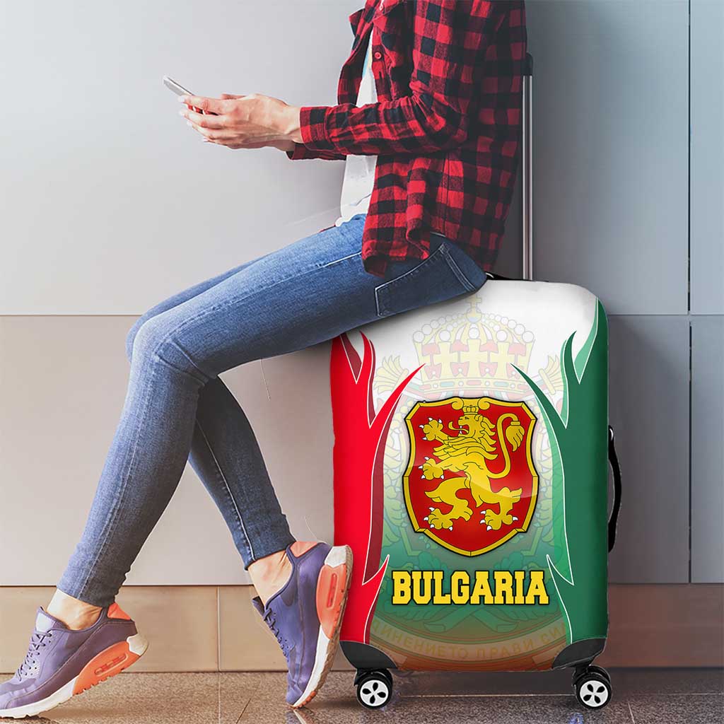 Bulgaria National Crest Luggage Cover with Tricolor Design and Folk Cuff Pattern