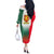 Bulgaria National Crest Off The Shoulder Long Sleeve Dress with Tricolor Design and Folk Cuff Pattern