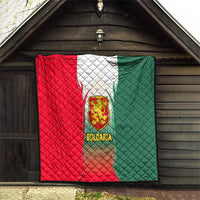 Bulgaria National Crest Quilt with Tricolor Design and Folk Cuff Pattern