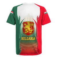 Bulgaria National Crest Rugby Jersey with Tricolor Design and Folk Cuff Pattern