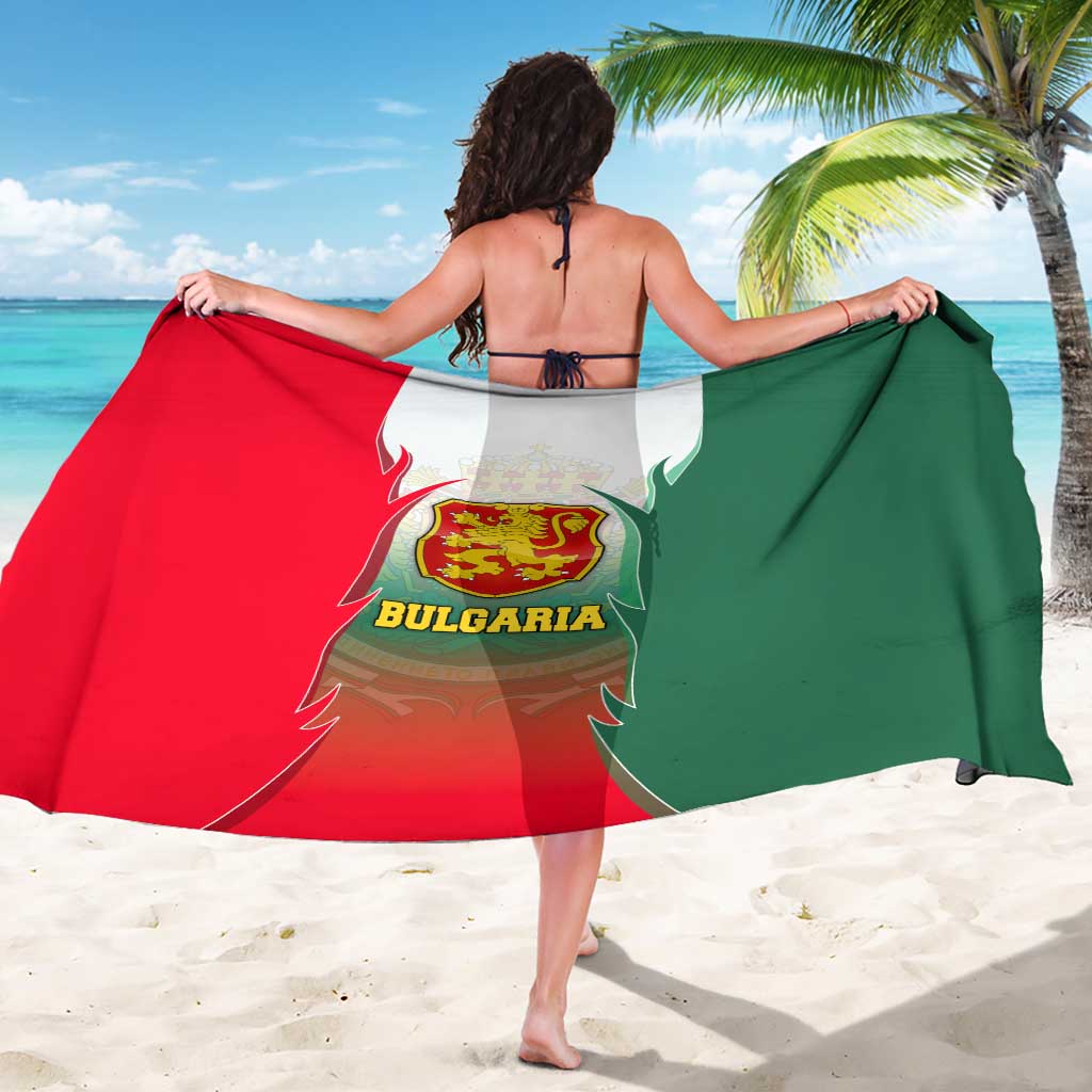 Bulgaria National Crest Sarong with Tricolor Design and Folk Cuff Pattern