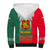 Bulgaria National Crest Sherpa Hoodie with Tricolor Design and Folk Cuff Pattern