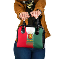 Bulgaria National Crest Shoulder Handbag with Tricolor Design and Folk Cuff Pattern