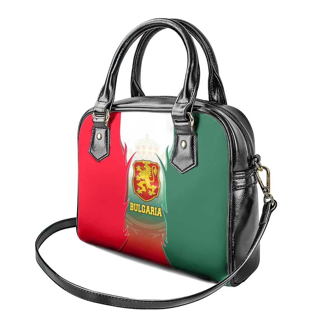 Bulgaria National Crest Shoulder Handbag with Tricolor Design and Folk Cuff Pattern