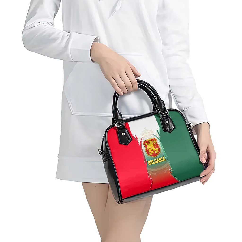Bulgaria National Crest Shoulder Handbag with Tricolor Design and Folk Cuff Pattern