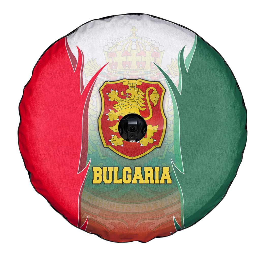 Bulgaria National Crest Spare Tire Cover with Tricolor Design and Folk Cuff Pattern