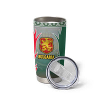 Bulgaria National Crest Tumbler Cup with Tricolor Design and Folk Cuff Pattern