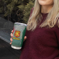 Bulgaria National Crest Tumbler Cup with Tricolor Design and Folk Cuff Pattern