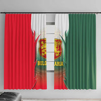 Bulgaria National Crest Window Curtain with Tricolor Design and Folk Cuff Pattern