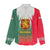 Bulgaria National Crest Women Casual Shirt with Tricolor Design and Folk Cuff Pattern