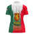 Bulgaria National Crest Women Polo Shirt with Tricolor Design and Folk Cuff Pattern