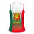 Bulgaria National Crest Women Sleeveless Polo Shirt with Tricolor Design and Folk Cuff Pattern