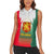 Bulgaria National Crest Women Sleeveless Polo Shirt with Tricolor Design and Folk Cuff Pattern