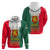Bulgaria National Crest Zip Hoodie with Tricolor Design and Folk Cuff Pattern
