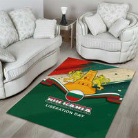 Bulgaria Liberation Day Area Rug with Shipka Monument and Tricolor Lion Graphic