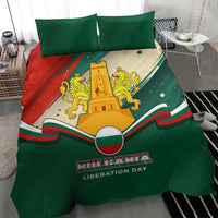 Bulgaria Liberation Day Bedding Set with Shipka Monument and Tricolor Lion Graphic