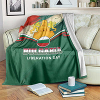 Bulgaria Liberation Day Blanket with Shipka Monument and Tricolor Lion Graphic