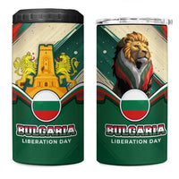 Bulgaria Liberation Day 4 in 1 Can Cooler Tumbler with Shipka Monument and Tricolor Lion Graphic