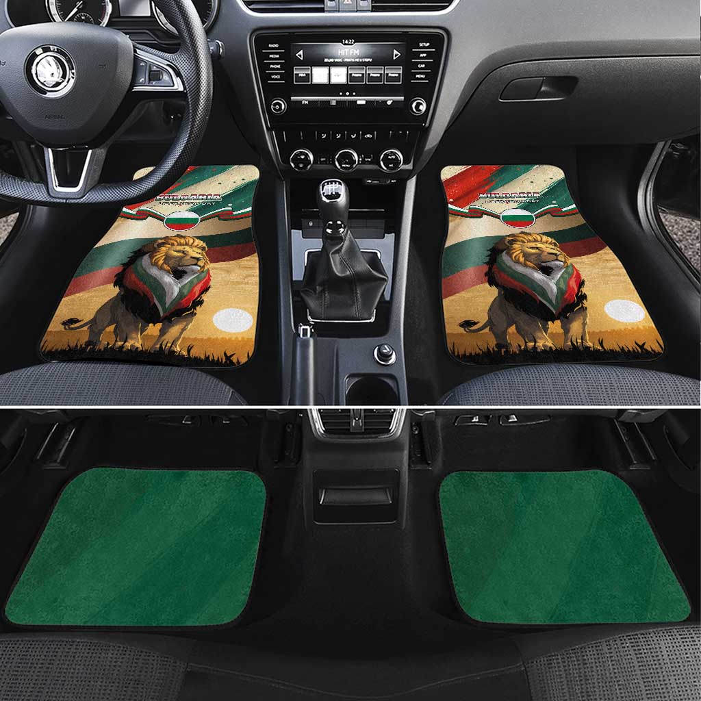 Bulgaria Liberation Day Car Mats with Shipka Monument and Tricolor Lion Graphic