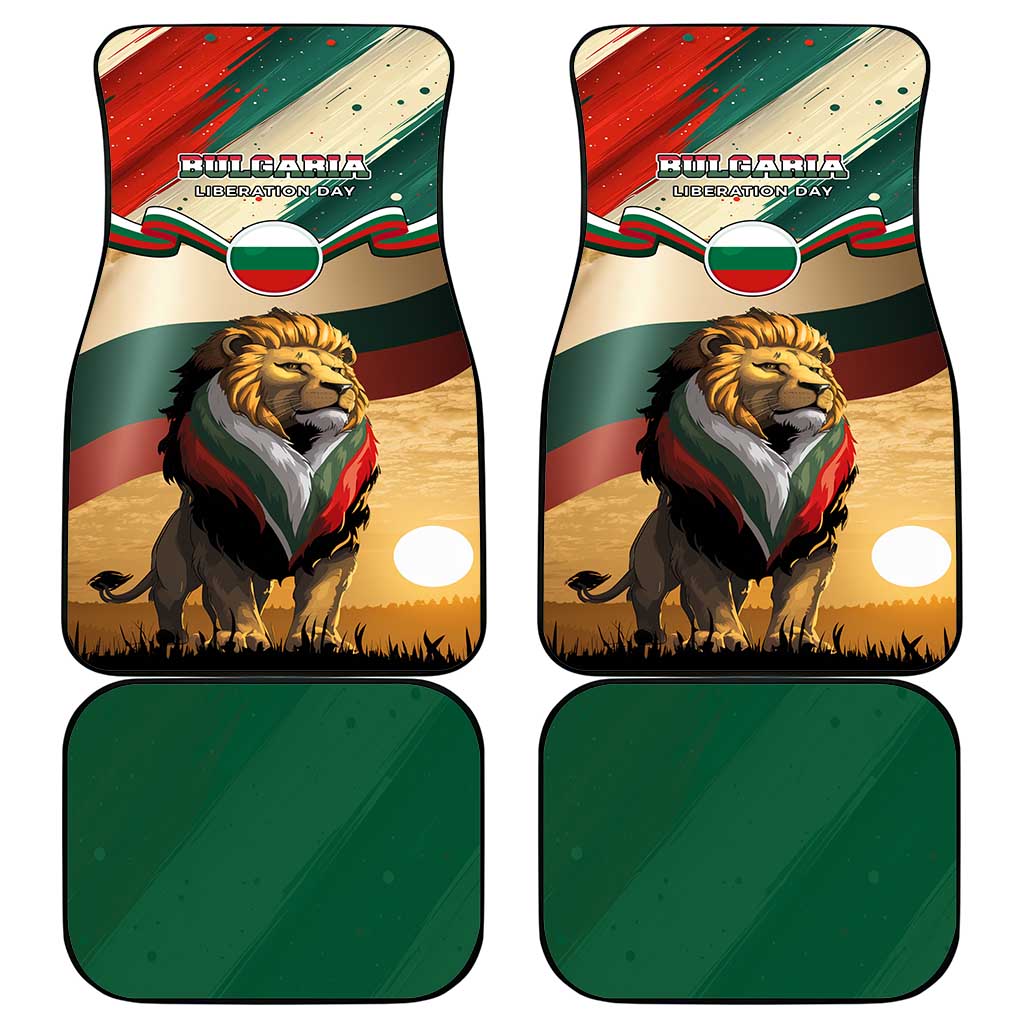 Bulgaria Liberation Day Car Mats with Shipka Monument and Tricolor Lion Graphic