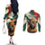 Bulgaria Liberation Day Couples Matching Off The Shoulder Long Sleeve Dress and Long Sleeve Button Shirt with Shipka Monument and Tricolor Lion Graphic