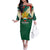 Bulgaria Liberation Day Family Matching Off The Shoulder Long Sleeve Dress and Hawaiian Shirt with Shipka Monument and Tricolor Lion Graphic