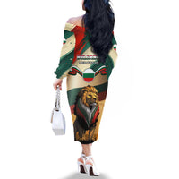 Bulgaria Liberation Day Family Matching Off The Shoulder Long Sleeve Dress and Hawaiian Shirt with Shipka Monument and Tricolor Lion Graphic