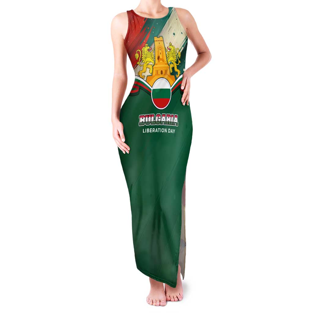 Bulgaria Liberation Day Family Matching Tank Maxi Dress and Hawaiian Shirt with Shipka Monument and Tricolor Lion Graphic
